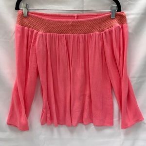 Lilly Pulitzer Off the Shoulder Pink Rayon Top